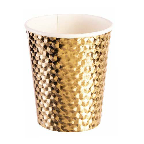 【楽天市場】ゴールド 8oz ペーパーカップ 8個セット 紙コップ ホームパーティー グッズ：アールデリュージョン