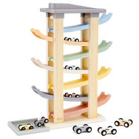 スロープトイ 木のおもちゃ モンテッソーリ 知育玩具 くみくみスロープ 車 おもちゃ 1歳 2歳 3歳 誕生日プレゼント 男の子 女の子 木製の車8台セット ミニカー 転がす 指先訓練 脳トレーニング クリスマスプレゼントJoyreal 正規品