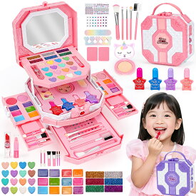 メイクセット キッズ 62個 お化粧セット 子供 メイクセット 小学生 メイクセット 女の子 コスメ セット キッズ コスメ メイクセット おもちゃ 子ども 化粧 プリンセス おもちゃ こども メイクセット 安全 水洗い 2色 6～12 歳 女の子 誕生日プレゼント クリスマスプレゼント