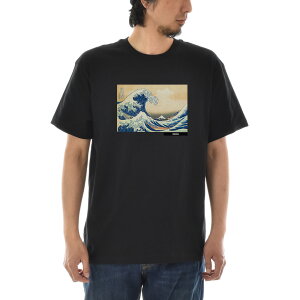 【半袖 アートTシャツ】葛飾北斎 Tシャツ 神奈川沖浪裏 浮世絵 ライフ イズ アート 半袖 ショートスリーブ SS S/S メンズ レディース 大きいサイズ ビックサイズ おしゃれ 絵画 名画 ティーシ