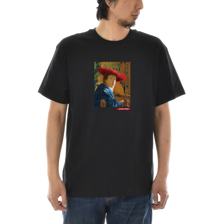 楽天市場 アートtシャツ ヨハネス フェルメール Tシャツ 赤い帽子の女 Life Is Art ライフ イズ アート 半袖 ショートスリーブ メンズ レディース 大きいサイズ ビック おしゃれ 絵画 名画 ティーシャツ S M L Xl Xxl Xxxl ブラック 黒 ブランド レイダース