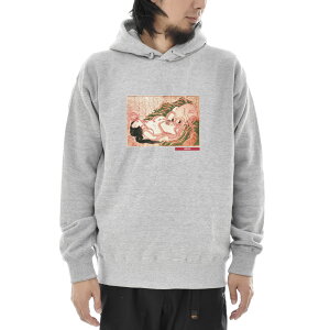 【アートパーカー】葛飾北斎 パーカー 蛸と海女 浮世絵 Life is ART ライフ イズ アート スウェットパーカー スエットパーカー メンズ レディース 大きいサイズ ビック おしゃれ 絵画 名画 S M L