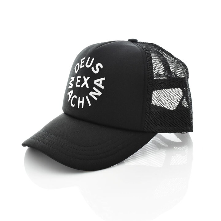 デウス キャップ 2色展開 22春夏新作 Black Black White Circle Deus Ex Logo Machina Trucker サークル トラッカー ブラック ブラック ホワイト ロゴ 超人気の Deus
