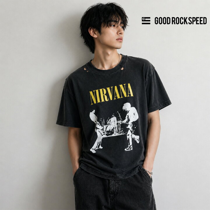 楽天市場】ヴィンテージ加工 ロックTシャツ ニルヴァーナ ディスト 