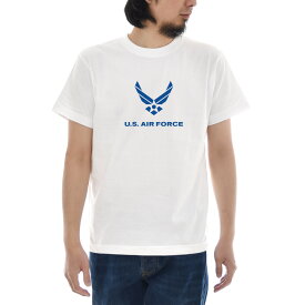 【11%OFFセール】U.S AIR FORCE カレントマーク Tシャツ ジャスト 半袖Tシャツ メンズ レディース ティーシャツ US エアフォース ミリタリー 空軍 軍隊 アメリカ USA 基地 現行マーク カジュアル 大きいサイズ ホワイト