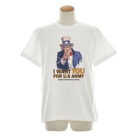 アンクル サム Tシャツ ジャスト 半袖Tシャツ メンズ レディース 第一次世界大戦 I WANT YOU アメリカ USA 陸軍募兵 ポスター ミリタリー カジュアル ティーシャツ 大きいサイズ ビックサイズ おしゃれ ホワイト【S47_01】