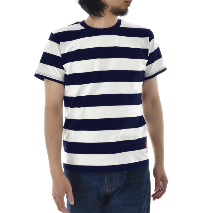 楽天市場】ボーダー Tシャツ ジャスト エンブロイダリー ワイド 