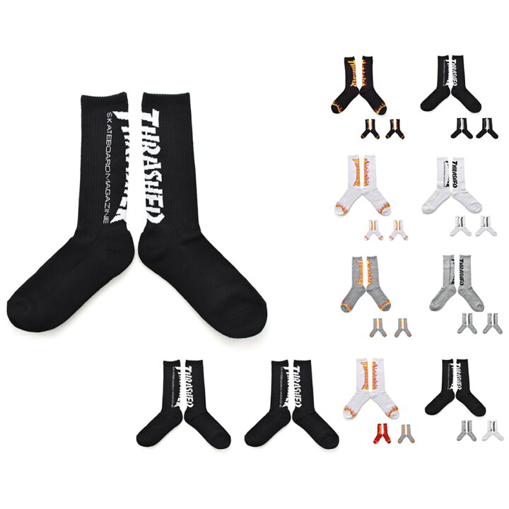 楽天市場 スラッシャー Thrasher 靴下 ソックス 3ペア メンズ レディース 3p 3足セット ロング クルー スニーカー ロゴ マグロゴ Mag Logo フレイム ファイヤー 炎 ブランド スケートボード 25 27cm ブラック 黒 ホワイト 白 Th Sx3 Th Sx6 レイダース
