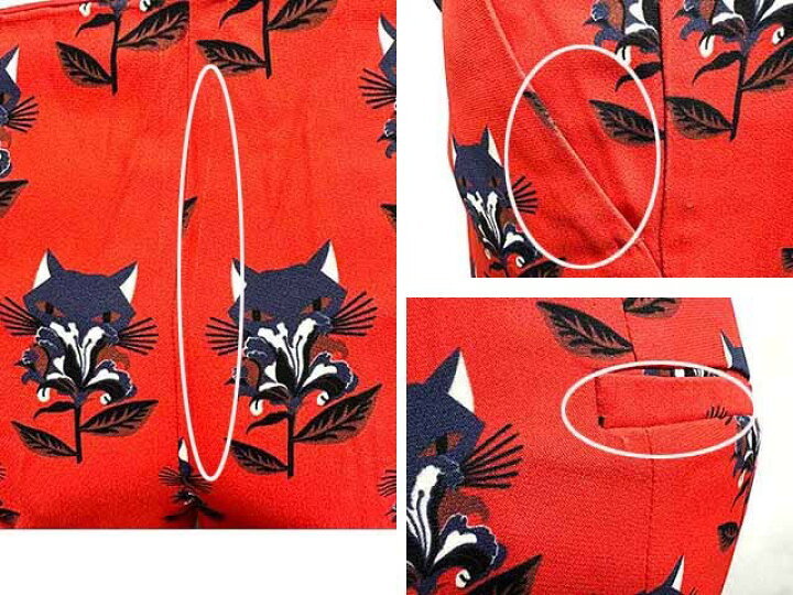 楽天市場】【中古】MIU MIU ミュウミュウ パンツ レディース レッド 猫  