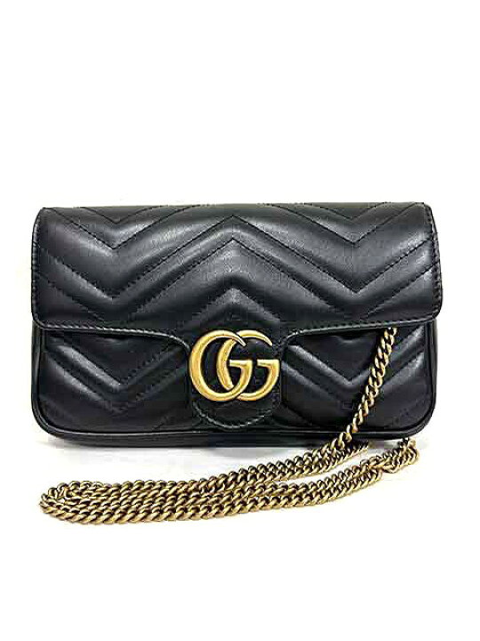 楽天市場】【中古】【美品】GUCCI グッチ ショルダーバッグ ブラック 