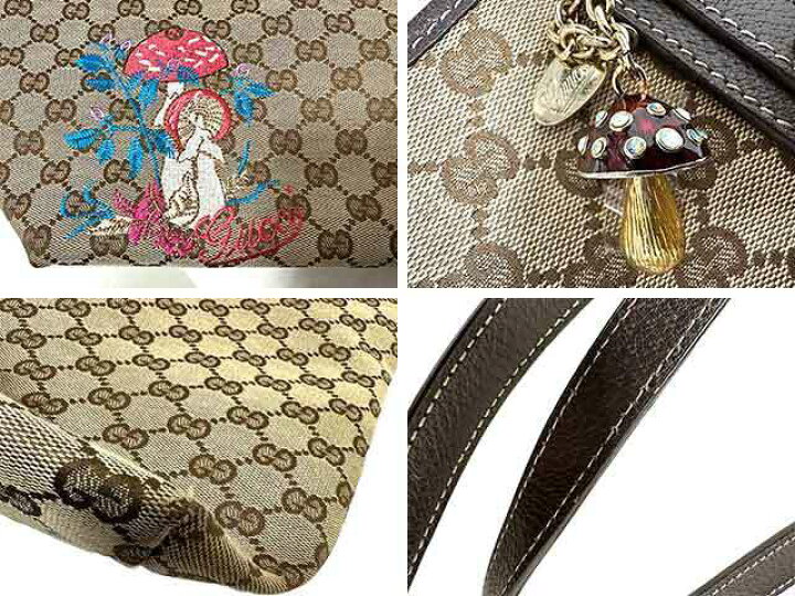 楽天市場】【中古】GUCCI グッチ バッグ トートバッグ GG柄 キノコ刺繍 