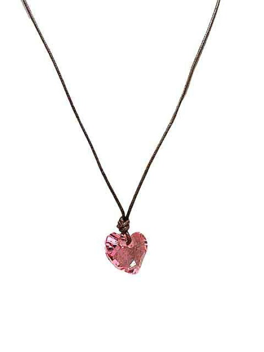 楽天市場】【中古】Swarovski スワロフスキー ピンク レザーネックレス 