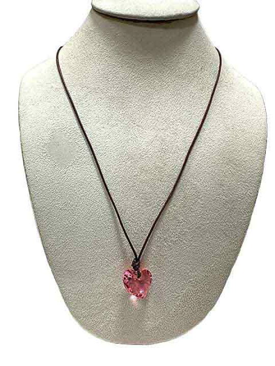 楽天市場】【中古】Swarovski スワロフスキー ピンク レザーネックレス 