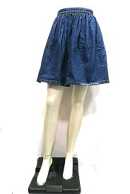 【中古】miu miu ミュウミュウ スカート レディ—ス デニムスカート ブルー 膝上丈 サイズ36