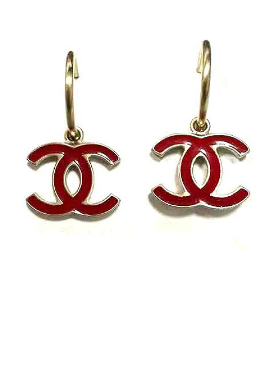 楽天市場】【中古】CHANEL シャネル ピアス 08C レッド ココマーク 