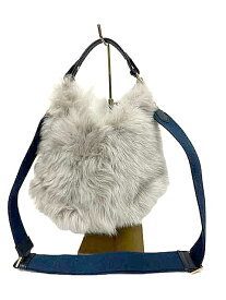 【中古】ANYA HINDMARCH アニヤハインドマーチ バッグ build a bag mini steam 107341 Long shearing ネイビー　レザー　本革 ショルダーバッグ