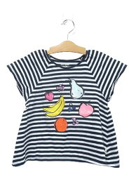 【中古】kate spade NEW YORK ケイトスペード 子供服 女の子 ボーダー フルーツ Tシャツ サイズ150