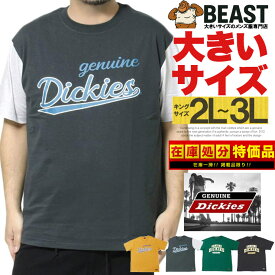 ジェニュイン ディッキーズ(GENUINE Dickies) 半袖 Tシャツ メンズ 大きいサイズ ロゴ カレッジ プリント クルーネック カットソー 半袖Tシャツ プリントTシャツ アメカジ ワーク スケーター サマー ワークマン プラス