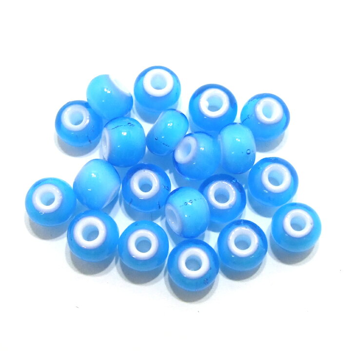 楽天市場】【水色7mm】 (7〜8mm) ホワイトハーツ/インディアンビーズ 