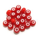 【赤/レッド7mm】(7〜8mm) ホワイトハーツ/インディアンビーズ 20粒入　インディアンジュエリー/アクセサリー製作/ハンドメイド/手作り/アメカジ/ガラスビーズ/メンズ/レディース/プレゼント/ネックレス/ブレスレッド/ホワイトハート