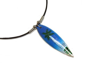 〔ペンダント・ストラップトップ〕ペインティングサーフトップ #2 グリーンヤシ オリジナル/ハワイアンアクセサリー