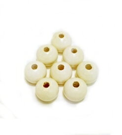 【ホワイト】10mm ウッドカラービーズ 8粒入 手作りアクセサリー定番！　アクセサリーパーツ/木/ナチュラル