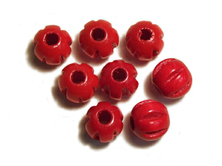楽天市場】8粒入〔赤/レッド〕6mm 変形ウッドビーズC小 アクセサリー 