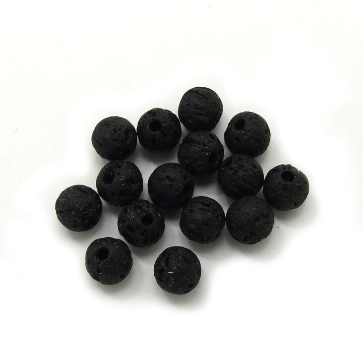 楽天市場】15粒入【溶岩ビーズ (7mm)】約10cm分 アクセサリーパーツ  