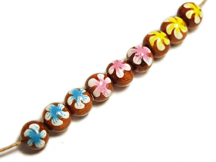 楽天市場】☆ハワイアンアクセサリー☆ 花柄ビーズ10mm 4ヶ入 