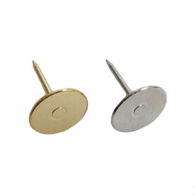 〔タイタック用 皿付針 【単品】 10mm丸×12mm シルバー・ゴールド 1ヶ〕アクセサリーパーツ/タイピン/タイニーピン/メール便対応/日本製