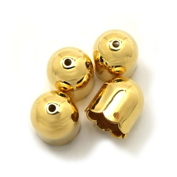 楽天市場】【4ヶ入】11mm花キャップG(ゴールド) アクセサリーパーツ 