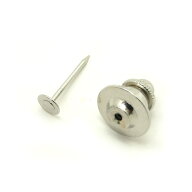 1ヶ入【タイタックセット ( 4.5mm丸皿針付き ) シルバー/RC　】　アクセサリーパーツ/タイタック/金具/ダ…