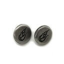 2ヶ入【メタルボタン 炎/フレイム 】金属ボタン/釦/アクセサリーパーツ/服飾/装飾/手芸/金属/メタル/特殊/パーツ/アウ…