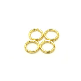 4ヶ入【 内径5mm 二重リング 外径6mm G/ゴールド 】(つぶし加工) アクセサリーパーツ/二重カン/二重丸カン/二重リング/キーホルダー/ストラップ/金具/部品/自作/修理/ハンドメイド