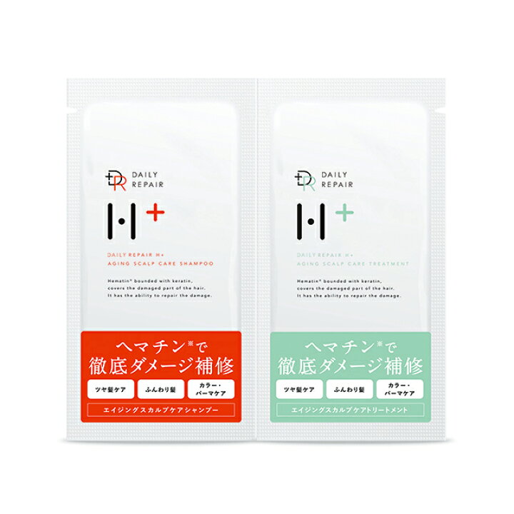 【 DRH+ エイジング スカルプケア 】トライアル 1day シャンプー 10ml トリートメント 10g シトラスフローラルの香り ヘマチン配合 ダメージケア ボリュームアップ ツヤ髪 頭皮ケア 保湿 アミノ酸 頭皮クレンジング ダメージ補修 敏感肌 フケ かゆみ Richerie ... DRH エイジングスカルプケア シャンプートリートメントお試し9セット