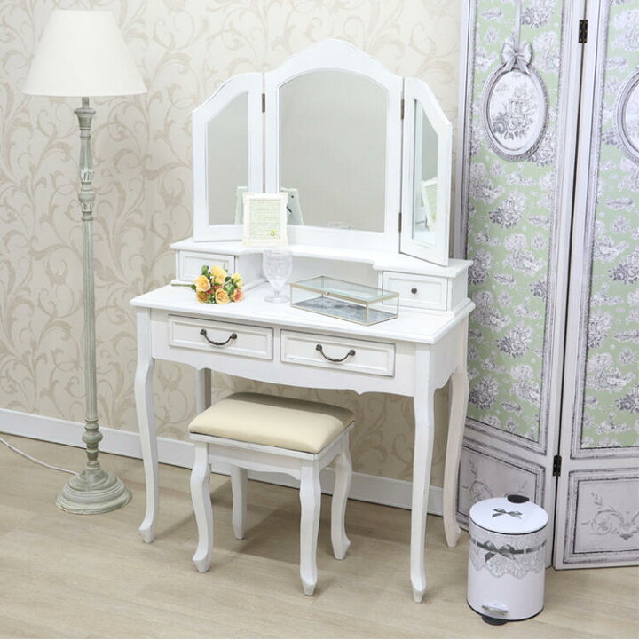 楽天市場 マチルドエム ドレッサー スツール付 フランス シャビー シャビーシック フランス インテリア ディスプレイ アンティーク フレンチ ホワイト スリム セット ショップ おしゃれ かわいい 化粧台 鏡台 三面 白 木 木製 北欧 輸入家具 送料無料re00 Re Lshop