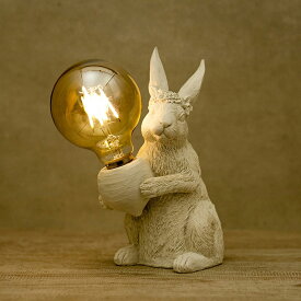 クラシカル LEDライト付き ラビットオブジェアンティーク インテリア ディスプレイ ショップ おしゃれ かわいい うさぎ 玄関 置物 照明 輸入雑貨 送料無料RE24RT007H730