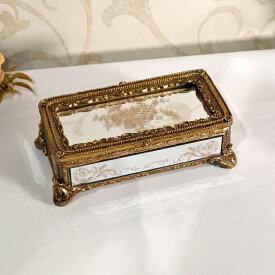 バロック ミラーボックス アンテークゴールドボックス インテリア ディスプレイ ショップ おしゃれ かわいい 小物入れ 収納 卓上 箱 置物 玄関 北欧 輸入雑貨RE1383015