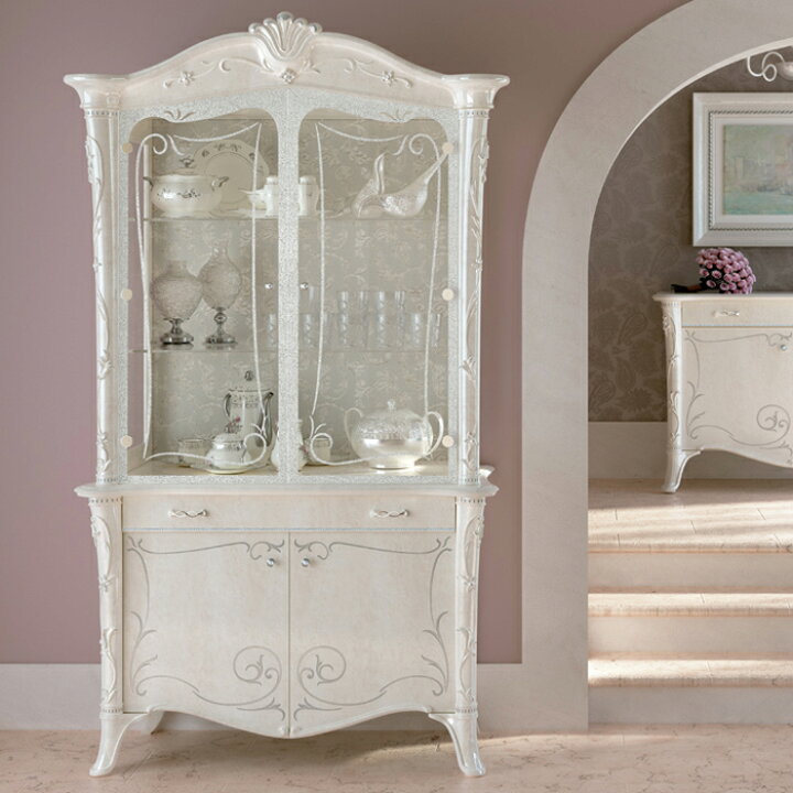楽天市場 サルタレッリ ジュリエッタ 2ドア キャビネット 正規販売店 ライト付き プリンセス アイボリー ホワイト サルタ ガラス サイドボード おしゃれ かわいい 飾り棚 食器棚 棚 収納 扉 壁面 正規品 北欧 白 姫 姫系 木製 イタリア製 送料無料sgti 0175 Re Lshop