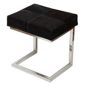 リアルファースツール Mサイズスツール サイドチェア コンパクト チェア オットマン ブラウン モダン ファー インテリア ディスプレイ ショップ ギフト プレゼント 毛皮 革 本革 玄関 椅子 北欧 送料無料REAS-7015-A