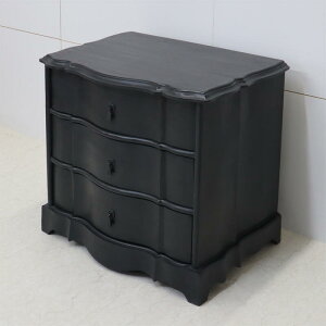 ポイント10倍SALEブランディボワール ドロワーチェスト チェスト フレンチ アンティーク 引き出し 3段 黒 姫系 北欧 木製 完成品 シャビー フランス家具 送料無料RECOM-GABYN