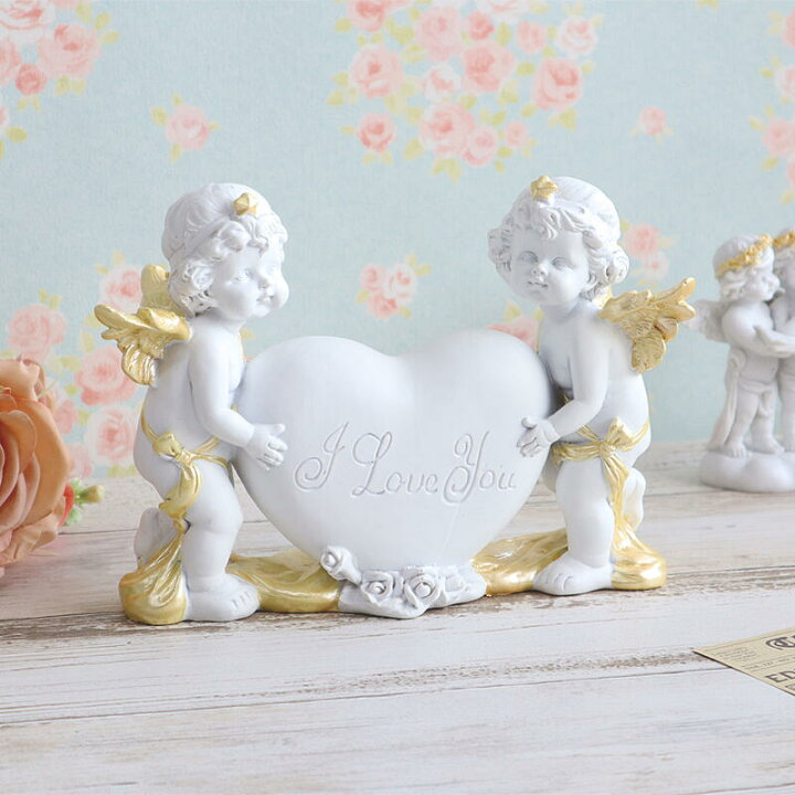 楽天市場】天使の置物 エンジェル LOVEハート エンゼル フェアリー 