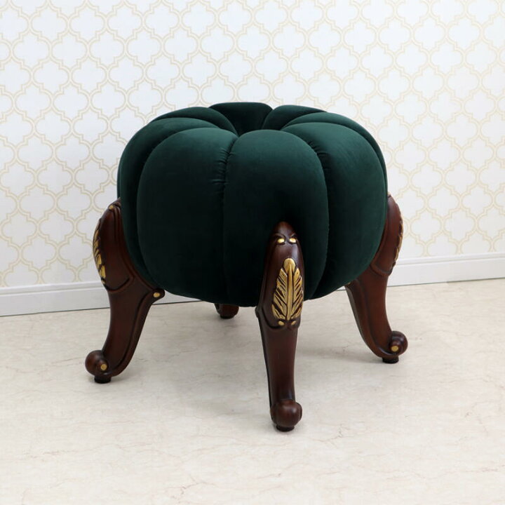 楽天市場】パンプキンスツール ダークグリーン 茶脚スツール 
