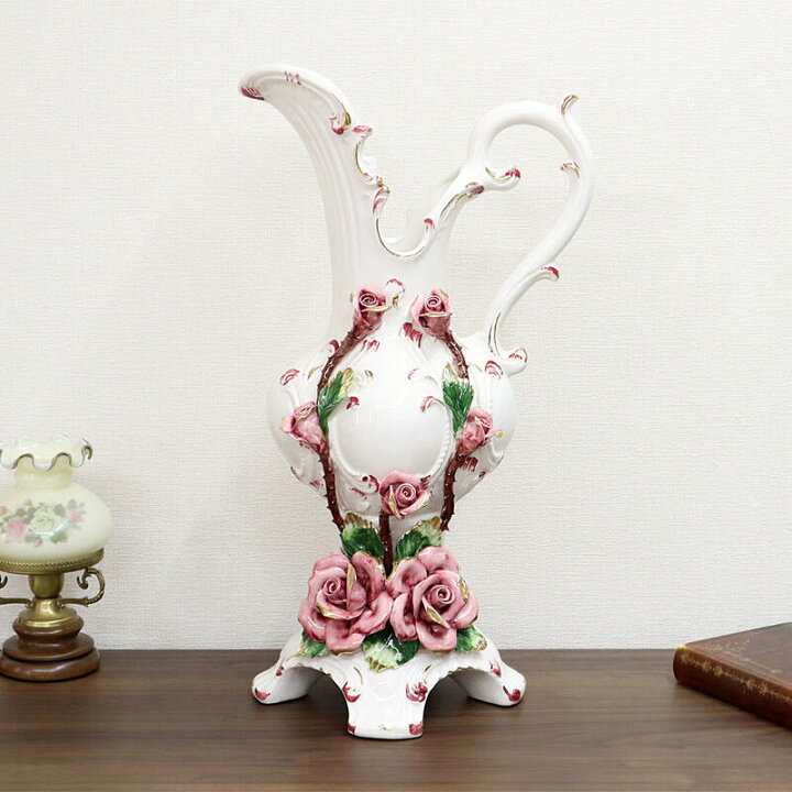 楽天市場】イタリア製 陶花 フラワーベースハンドメイド オブジェ 