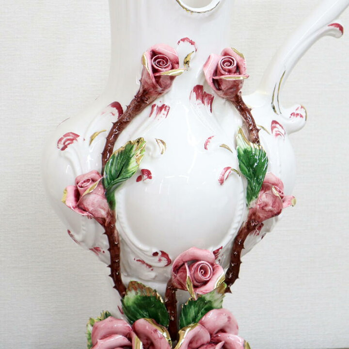 楽天市場】イタリア製 陶花 フラワーベースハンドメイド オブジェ 