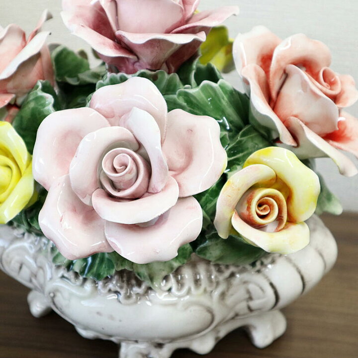 楽天市場】イタリア製 陶花ハンドメイド オブジェ クラシック  