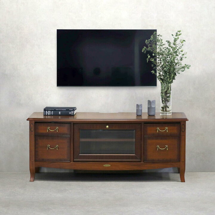 楽天市場】ベネチア テレビボード 120マホガニー ブラウン クラシック 