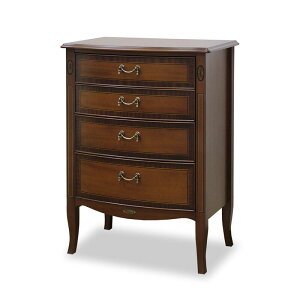 ベネチア チェスト 60マホガニー ブラウン シンプル クラシック アンティーク インテリア おしゃれ かわいい 猫脚 象嵌 扉 箪笥 4段 収納 木製 木 高級 北欧 東海家具 送料無料RE774589