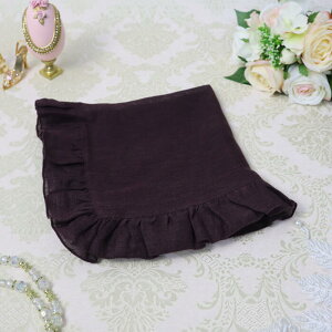 ボルゴ デレ トヴァーリエ フリルナプキン pruno リネン100% フリル ブランド ナプキン ハンカチ エレガント イタリア パープル リネン ギフト プレゼント おしゃれ かわいい イタリア製 45×45