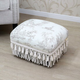 ポイント10倍SALEジェニファーテイラー フットスツール Toile de Jouyトワルドジュイ ファブリック シャビーシック フランス スツール リビング ファブリック フットレスト インテリア おしゃれ かわいい 足置き 送料無料RE33138ST